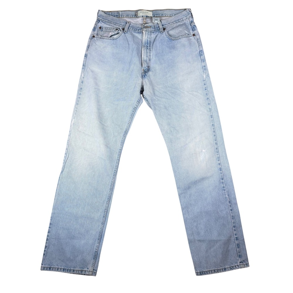 Vintage Levis 505 Regular Fit Jeans Men 36x34 Light Wash Blue Straight Leg Denim